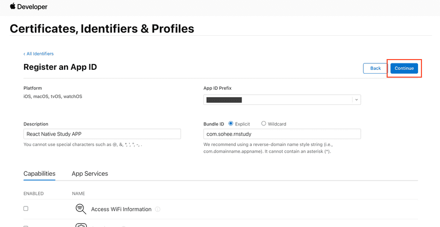 react native create ios certificate identifiers4