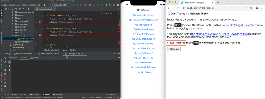 react native debug with webstorm12