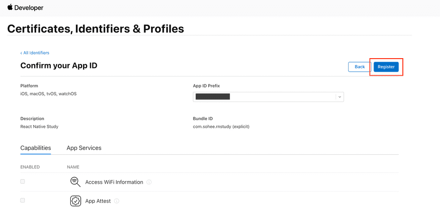 react native create ios certificate identifiers5