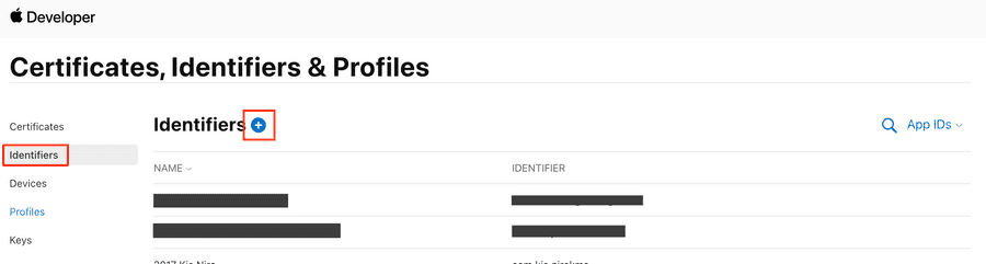 react native create ios certificate identifiers1