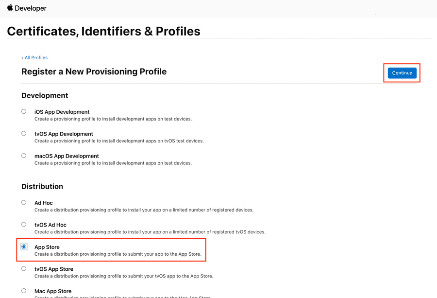 react native create ios certificate profiles2